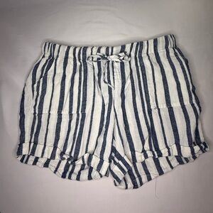 Just Living White & Blue Striped Drawstring Shorts – Women’s Large EUC